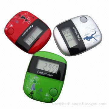 Fashionable Pedometer Step, Calorie and Distance Counter, Weight/Stride Set, Clock, Stopwatch